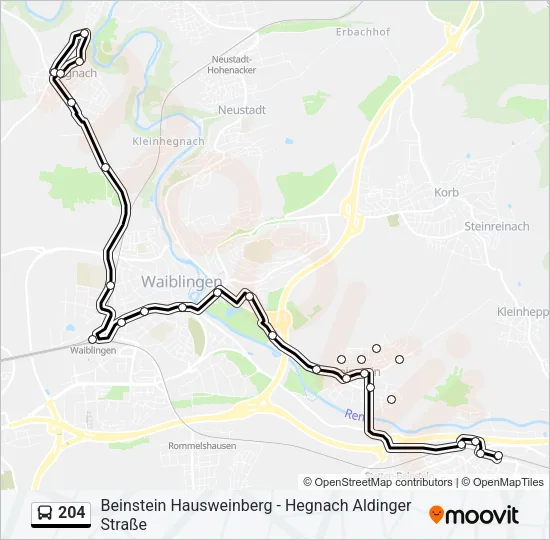 204 Bus Line Map