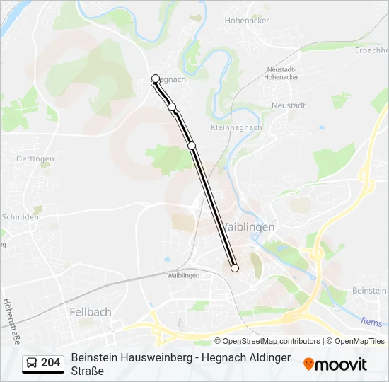 204 Bus Line Map