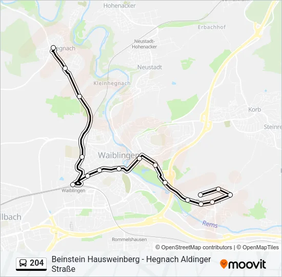 204 Bus Line Map