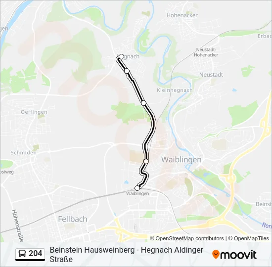 204 Bus Line Map