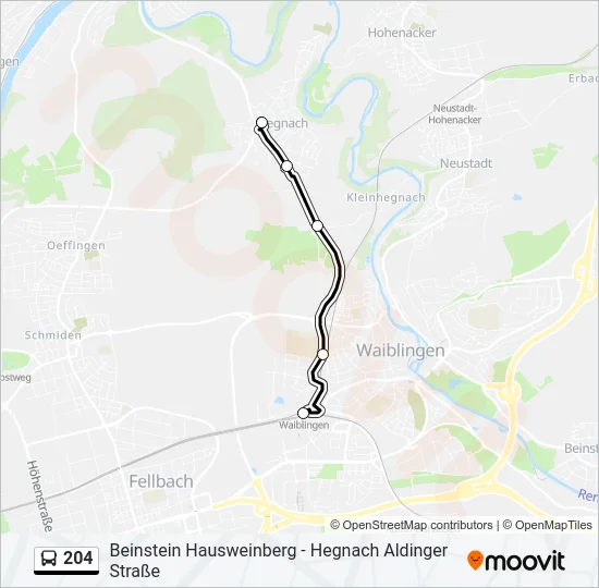 204 Bus Line Map