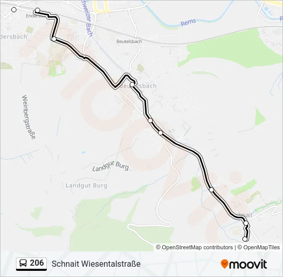 206 Bus Line Map