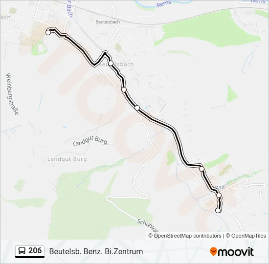 206 Bus Line Map