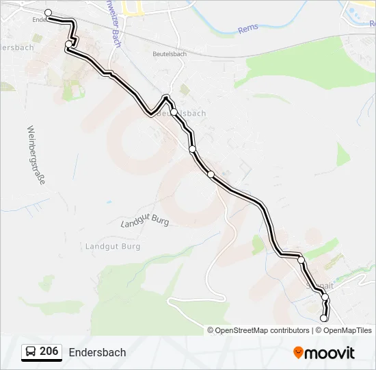 206 Bus Line Map