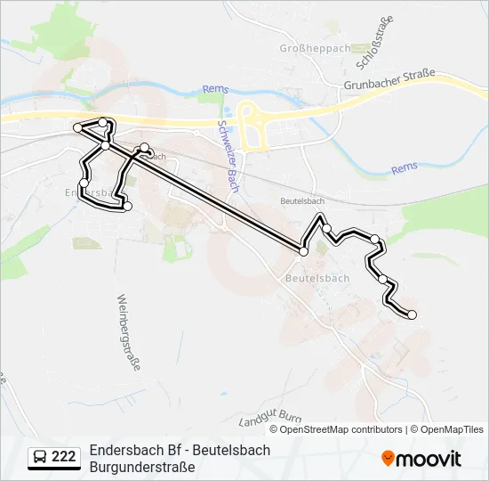 222 Bus Line Map