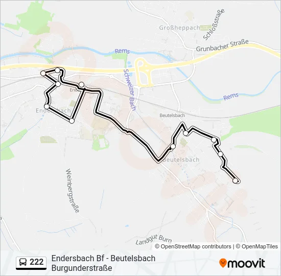 222 Bus Line Map