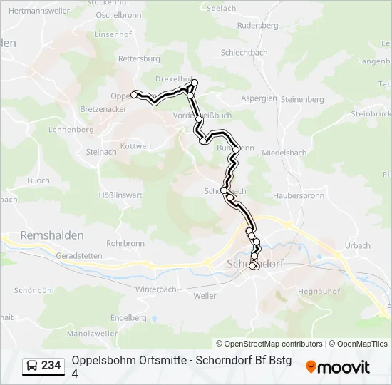 234 Bus Line Map