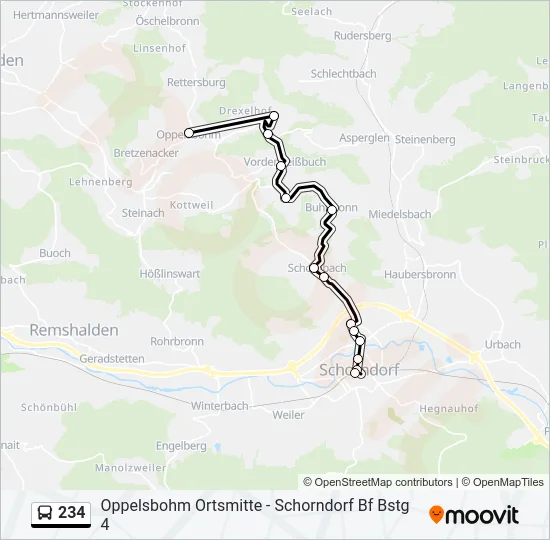 234 Bus Line Map