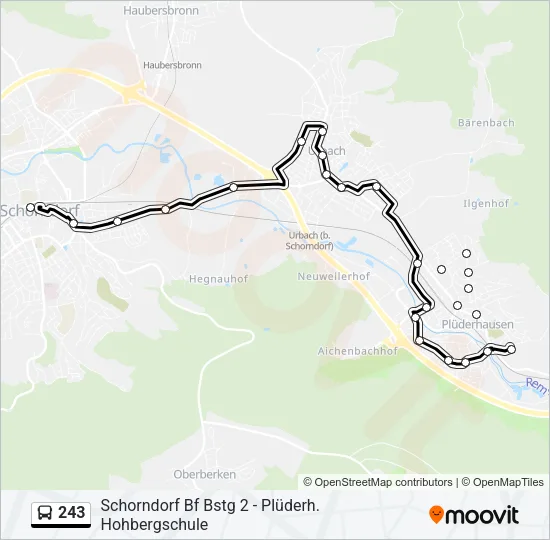 243 Bus Line Map