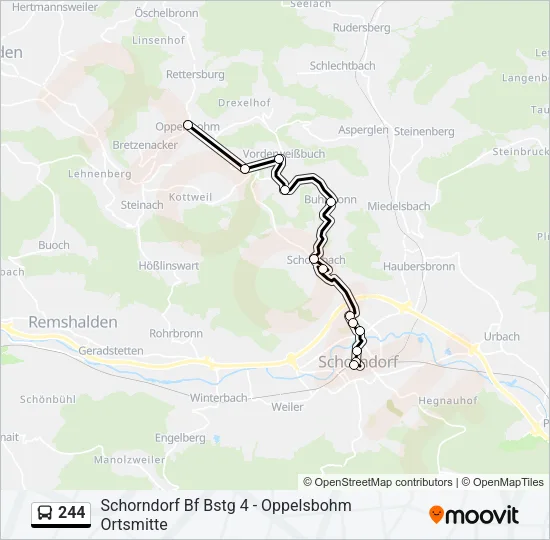 244 Bus Line Map