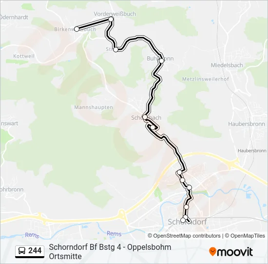244 Bus Line Map