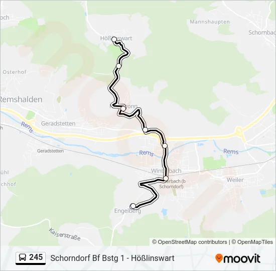 245 Bus Line Map