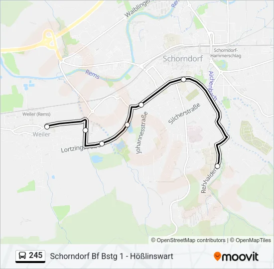 245 Bus Line Map