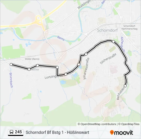 245 Bus Line Map