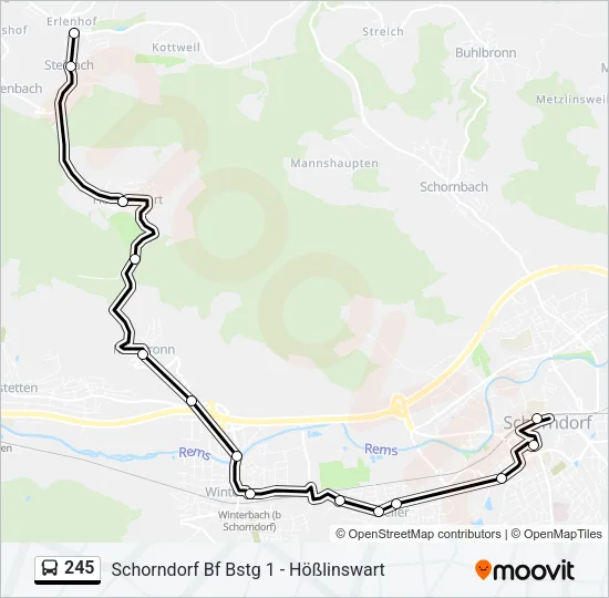 245 Bus Line Map