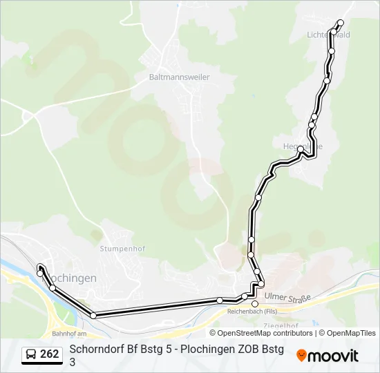 262 Bus Line Map