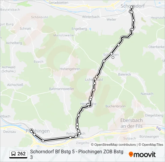 262 Bus Line Map