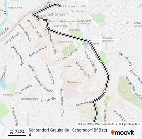 242A Bus Line Map
