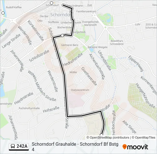 242A Bus Line Map