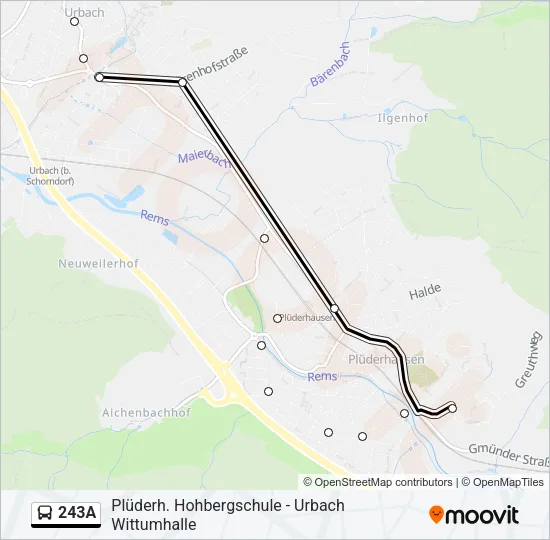 243A Bus Line Map