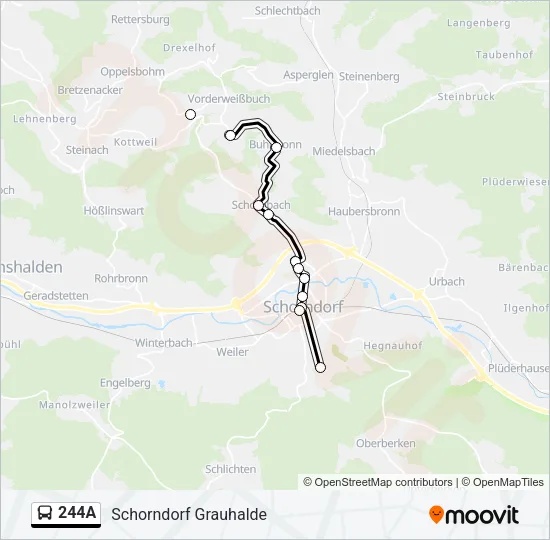 244A Bus Line Map