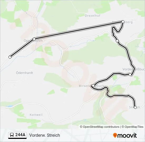 244A Bus Line Map