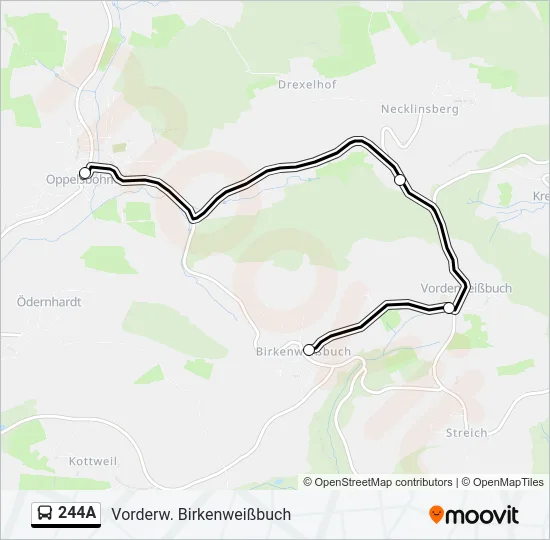 244A Bus Line Map