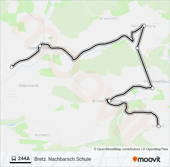 244A Bus Line Map