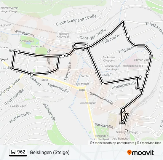 962 Bus Line Map