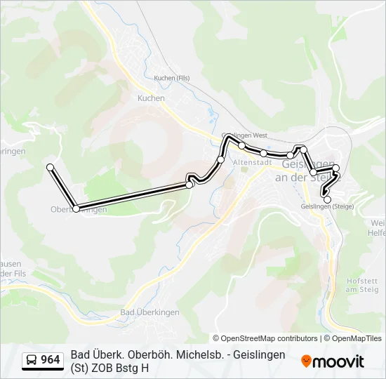964 Bus Line Map