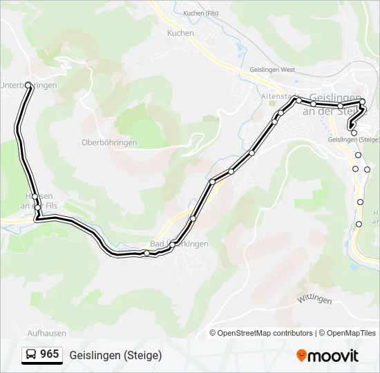 965 Bus Line Map