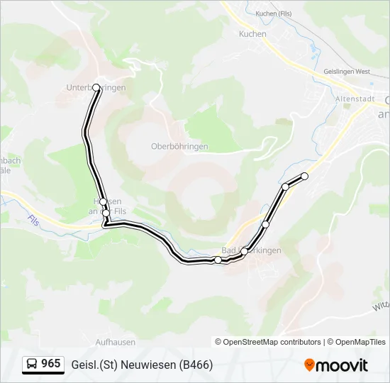965 Bus Line Map