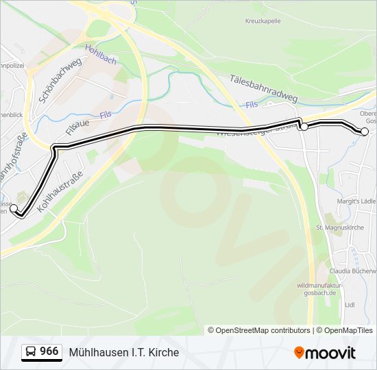 966 Bus Line Map