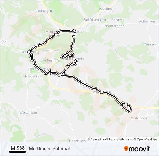 968 bus Line Map