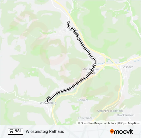 981 Bus Line Map