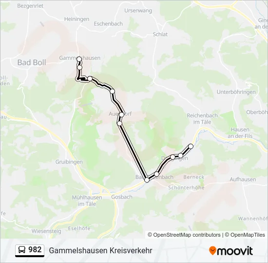 Buslinie 982 Karte