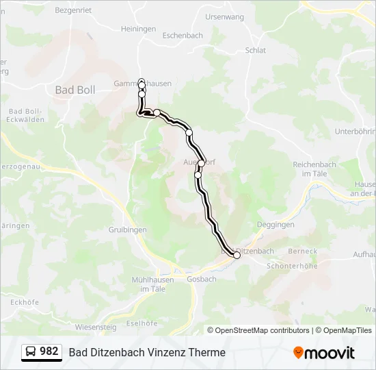 982 Bus Line Map