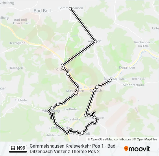 N99 Bus Line Map