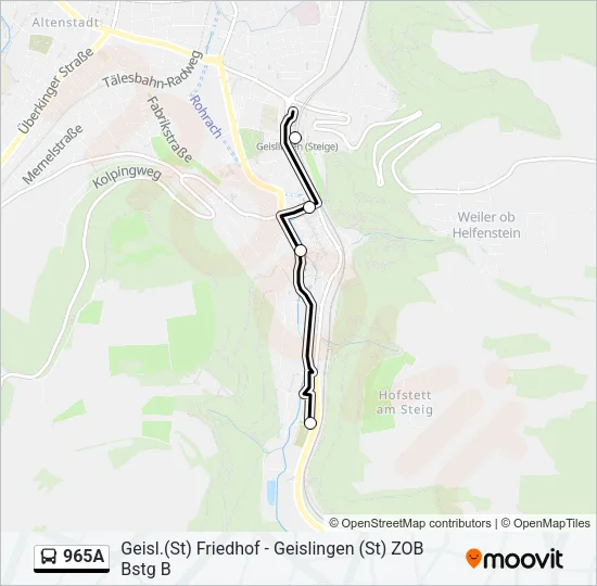 965A Bus Line Map