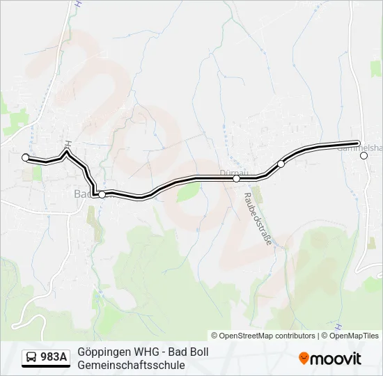 983A Bus Line Map