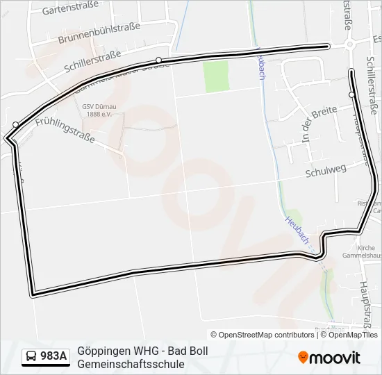 983A Bus Line Map