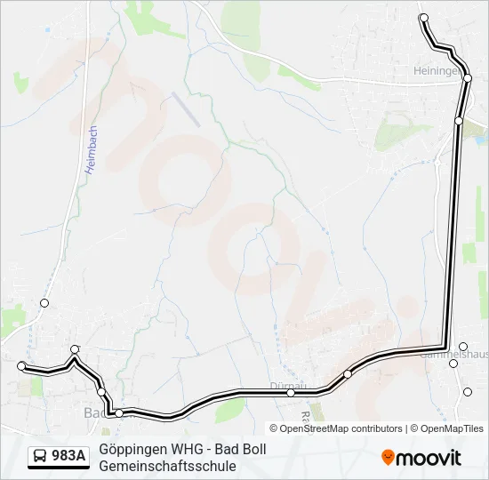 983A Bus Line Map