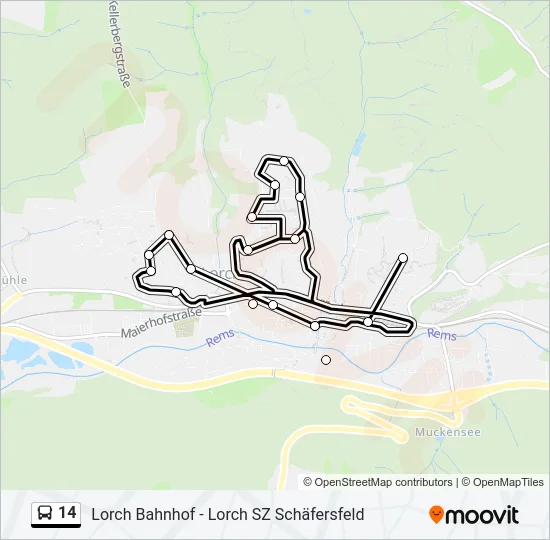 14 Bus Line Map