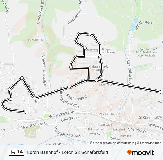 14 Bus Line Map