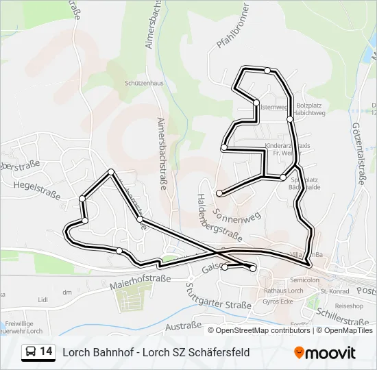 14 Bus Line Map
