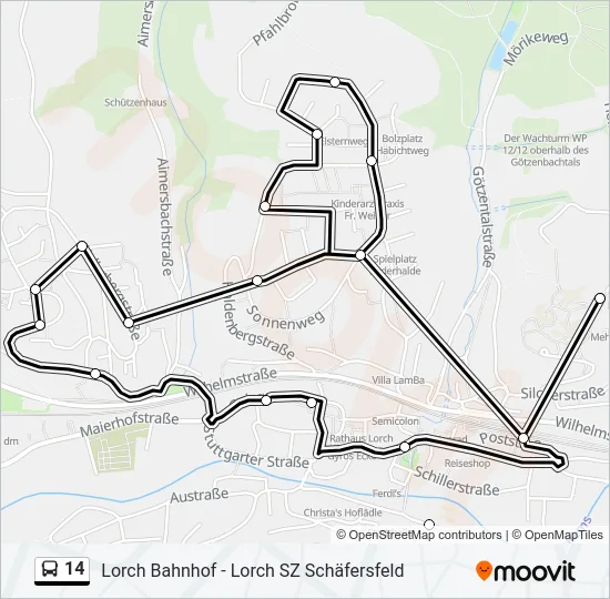 14 Bus Line Map