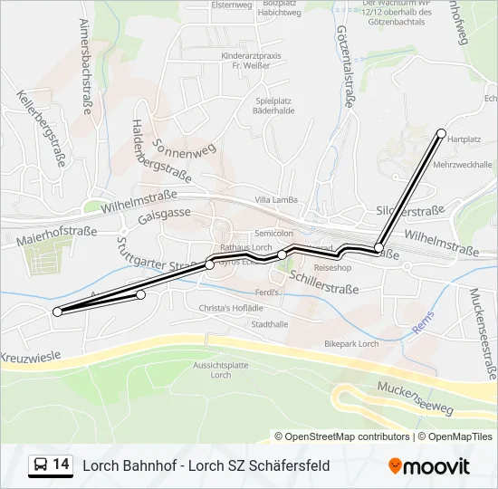 14 Bus Line Map