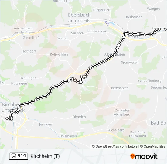 914 Bus Line Map