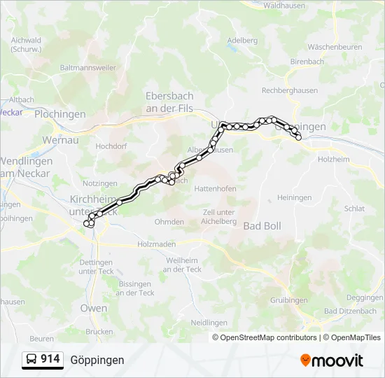 914 Bus Line Map