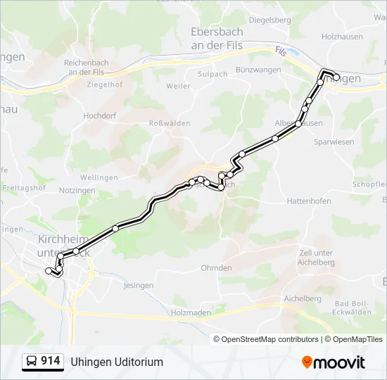 914 Bus Line Map